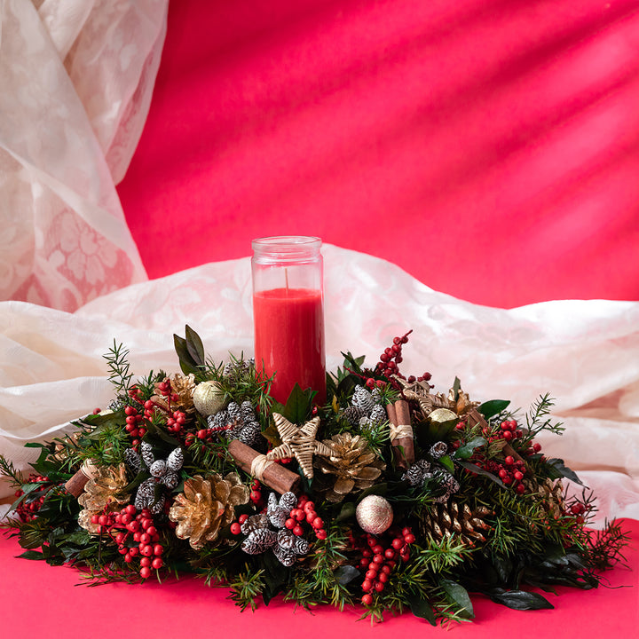 Winter Bloom Candle Centerpiece