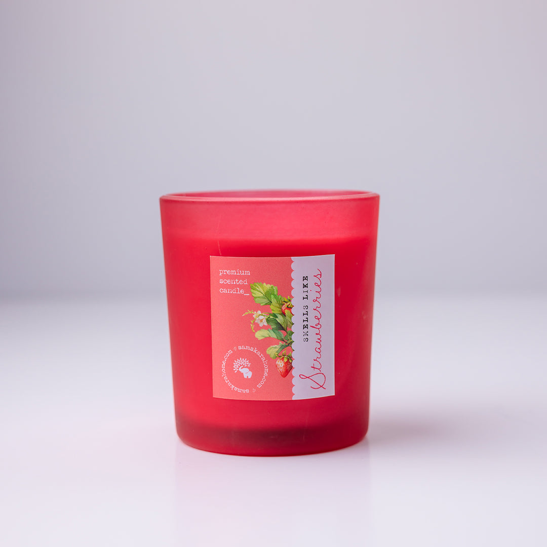 Ruby Bloom Strawberry Shot Glass Candle