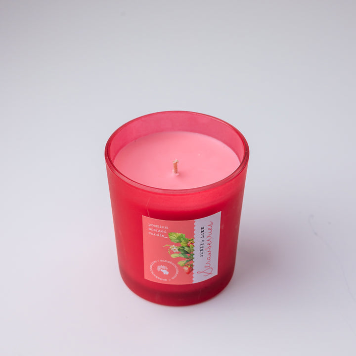 Ruby Bloom Strawberry Shot Glass Candle