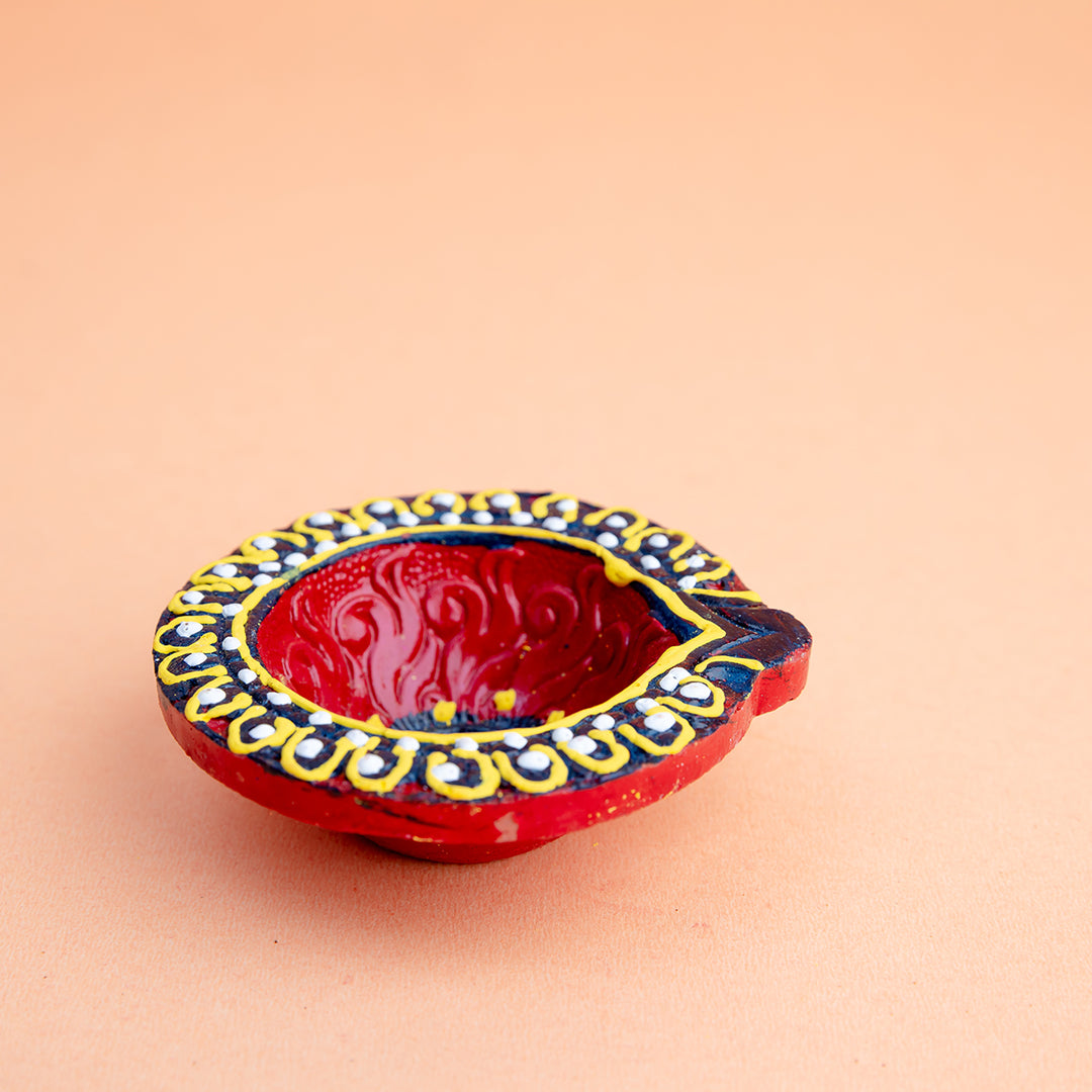 Swastik Blessings Terracotta Diya
