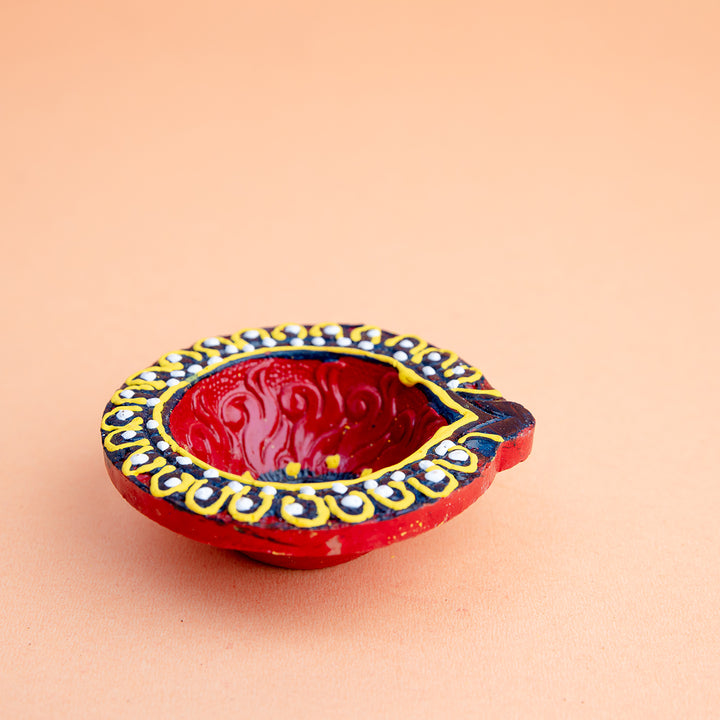 Swastik Blessings Terracotta Diya