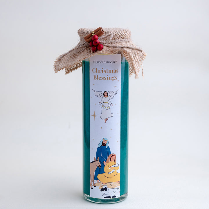 Church Candle Unscented Green