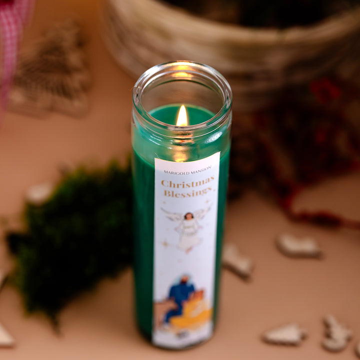 Church Candle Unscented Green