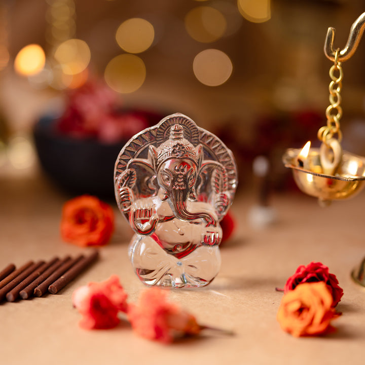 Karunya Glass Ganesha Idol