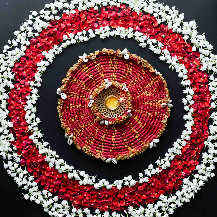 Aruna Red Rangoli Mat