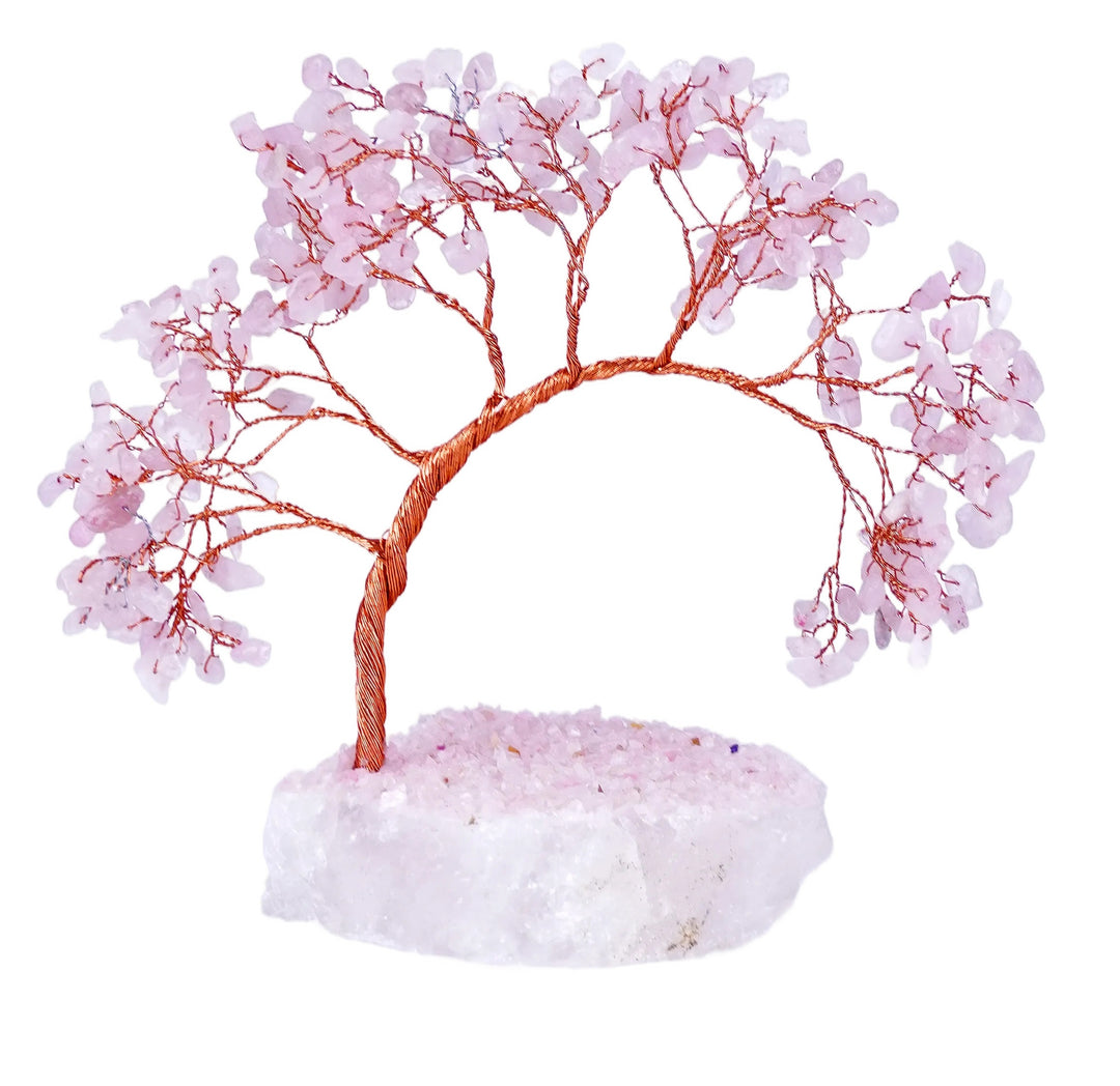 Tilted Rose Quartz Tree