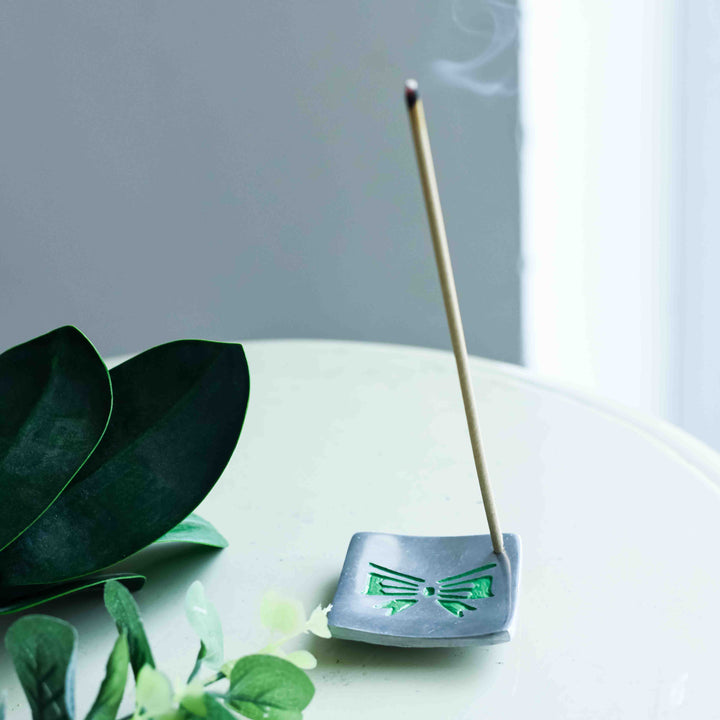 Green Ribbon Incense Holder
