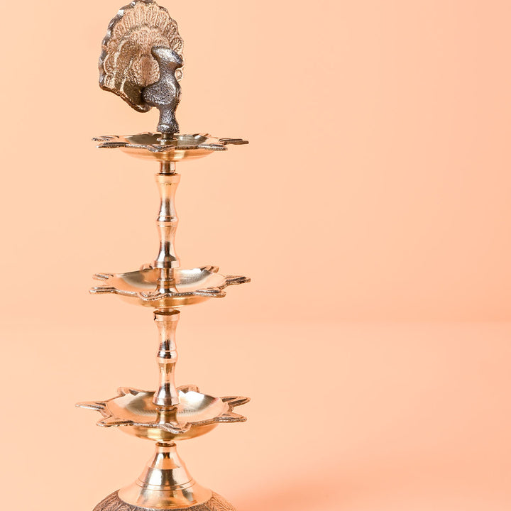 Mayura 3 Layer Peacock Oil Lamp