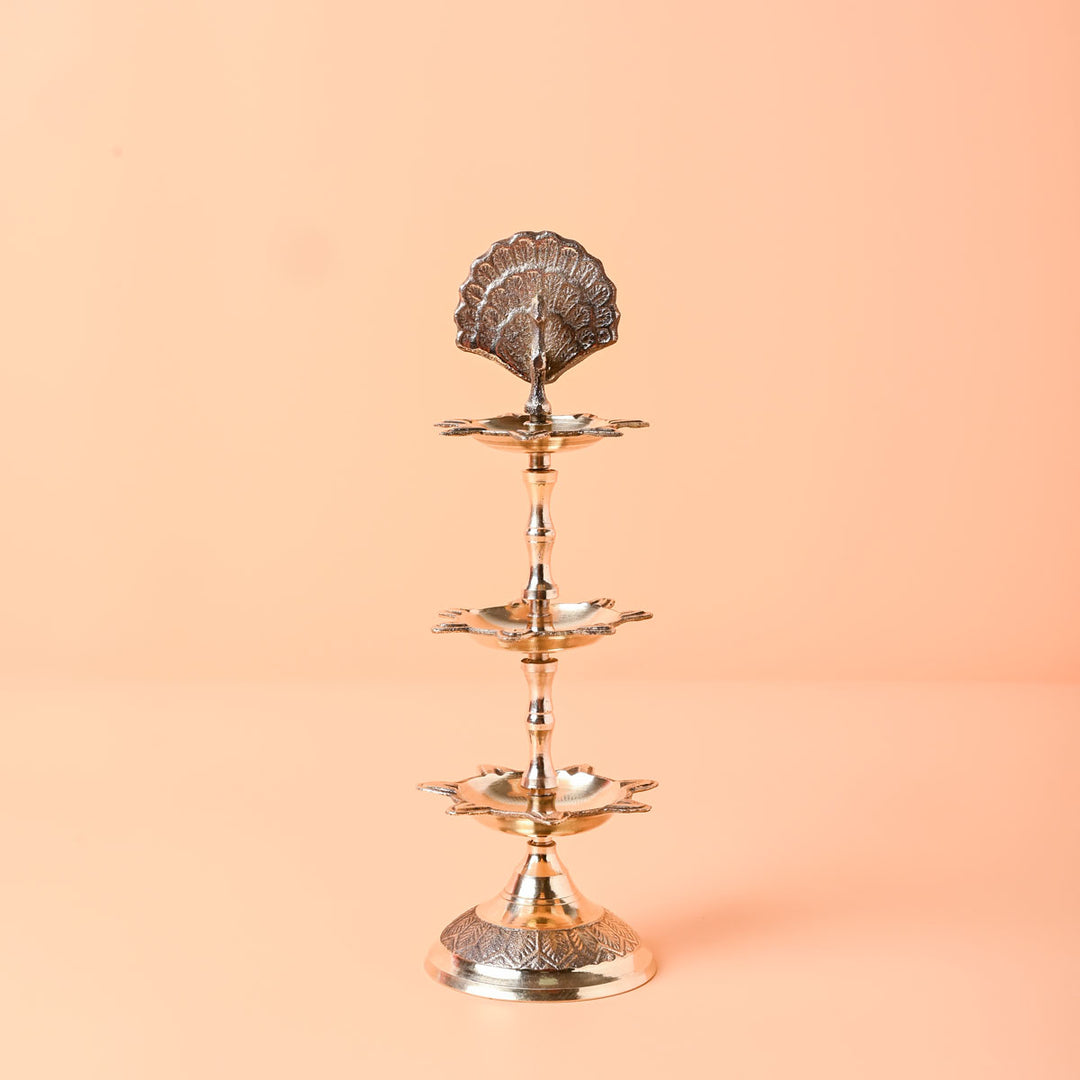 Mayura 3 Layer Peacock Oil Lamp