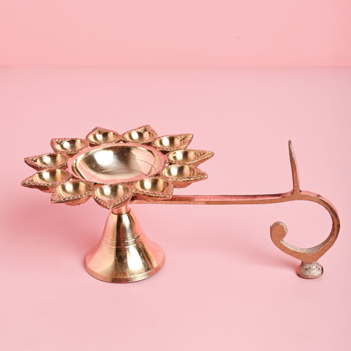 Nitya Pooja Aarti Diya With Handle