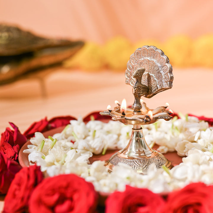 Paravani Peacock Oil lamp