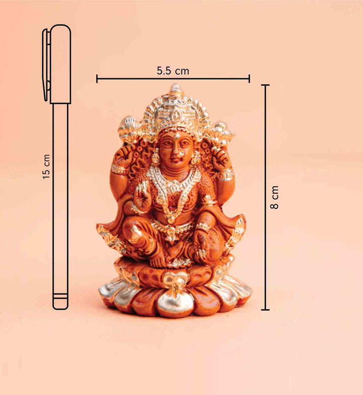 Terracotta Lakshmi Idol with Gold Highlights