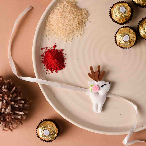 Floral Antlered Rennie Kids Rakhi