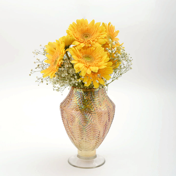 Apricot Orange Chalis Glass Vase