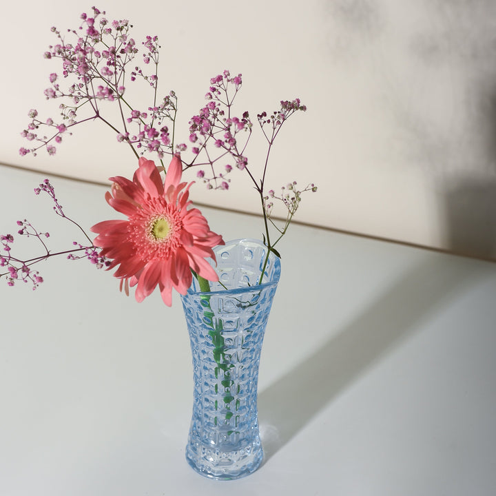Aqua Blue Clear Vase