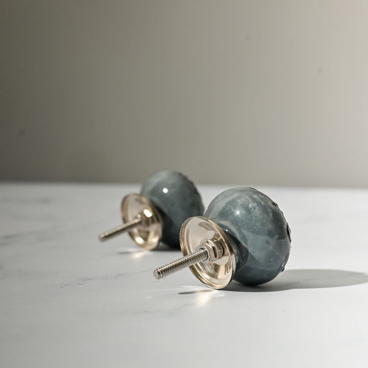 Ashen Ceramic Knobs (Set Of 2)