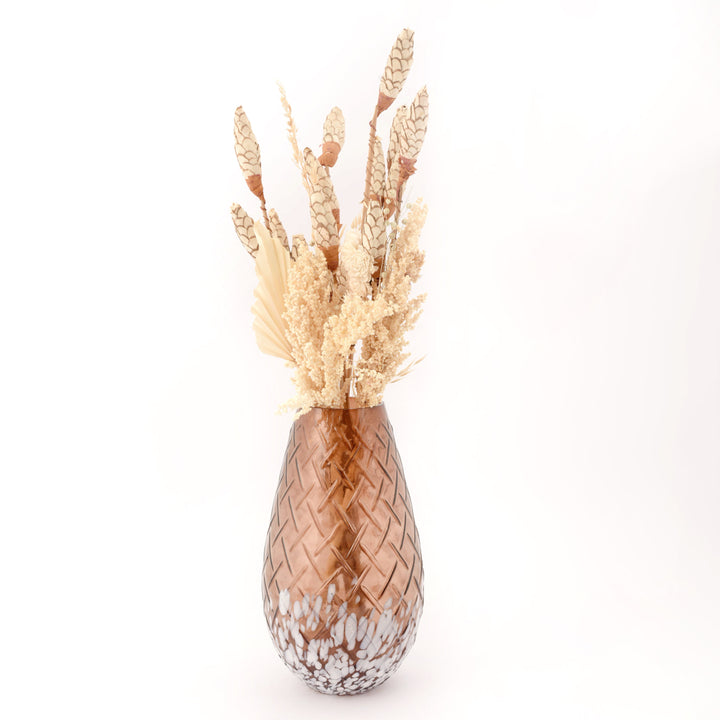 Caramel Brown Droplet Glass Vase