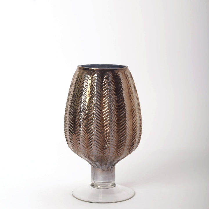 Burgeon Blue And Gold Pedestal Vase