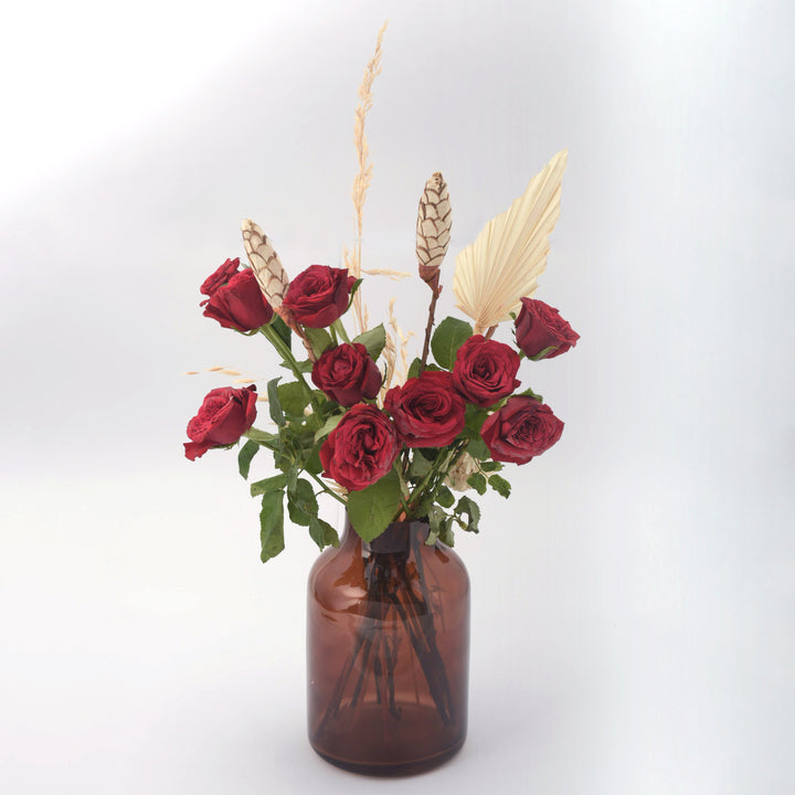 Brown Umber Glass Vase