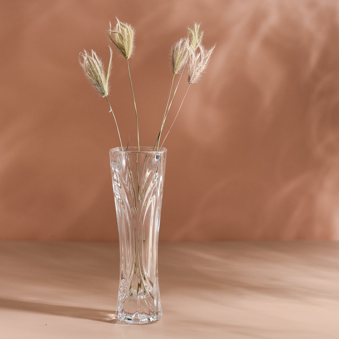 Daisy White Glass Vase