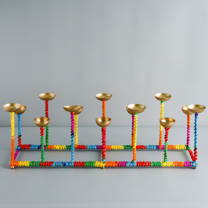 Decorated Big 2-Row Tealight Holder