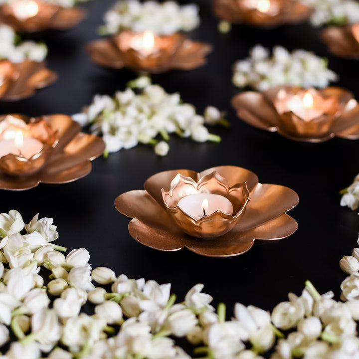 Decorative Flower Candle Holders Set of 10