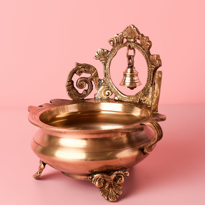 Festive Metal Urli With Bell