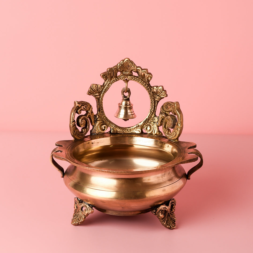 Festive Metal Urli With Bell