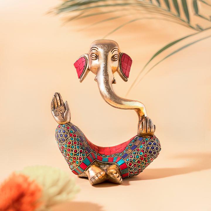 Gajanana Mosaic Brass Idol