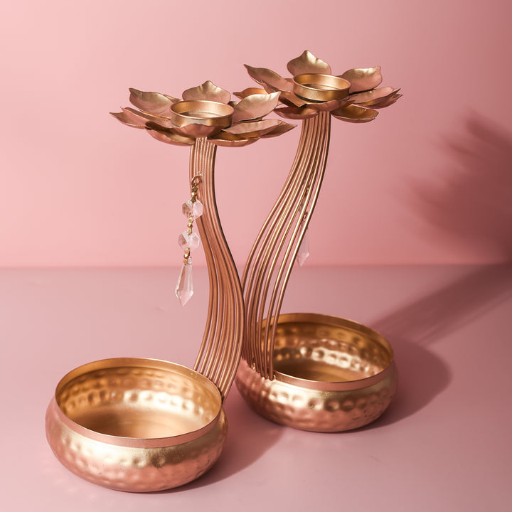 Lotus Tealight Holder Urli set of 2