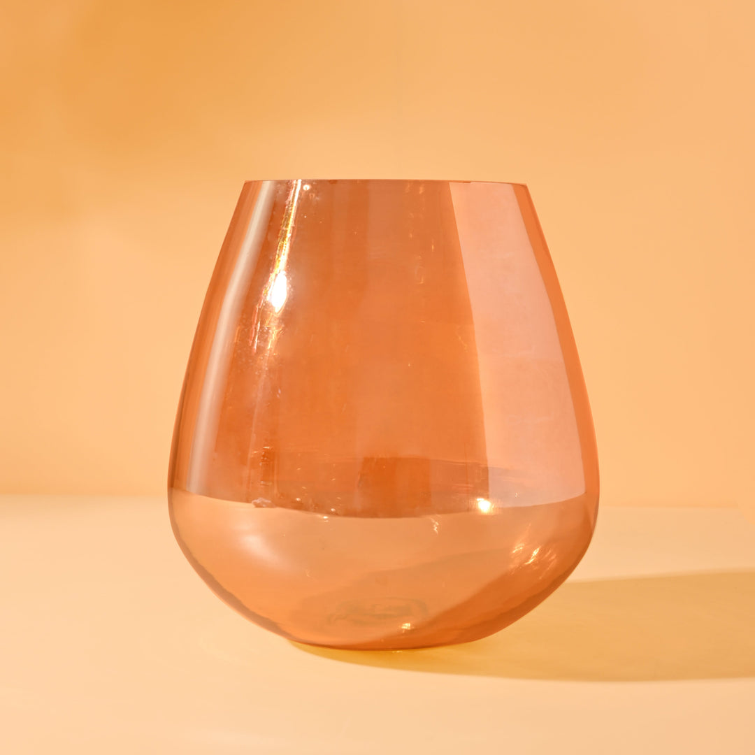Marmalade Orange Oval Glass Vase