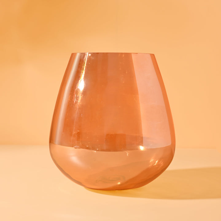 Marmalade Orange Oval Glass Vase