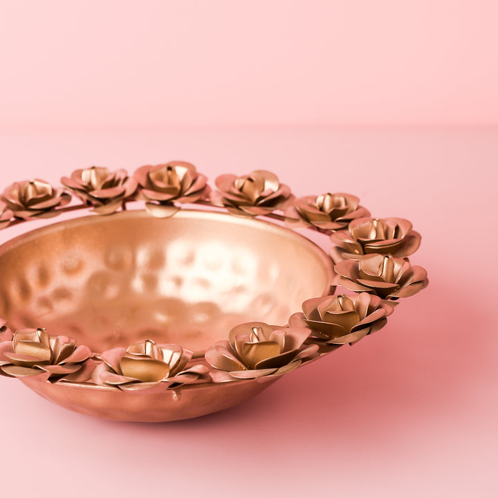 Rose Flower Metal Urli