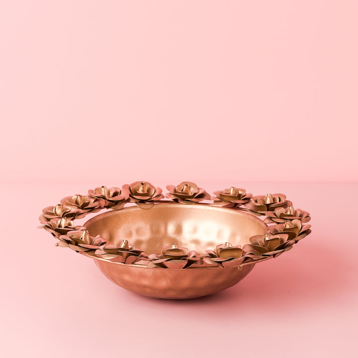 Rose Flower Metal Urli