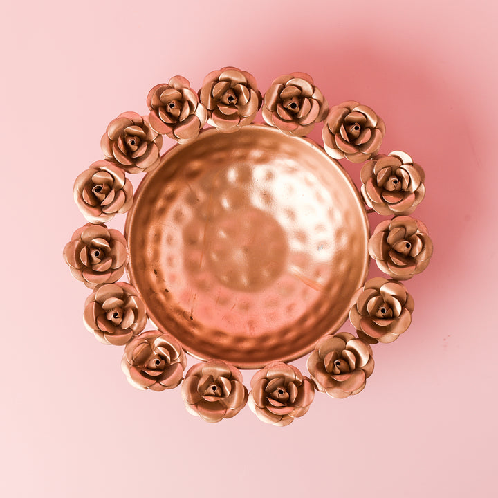 Rose Flower Metal Urli