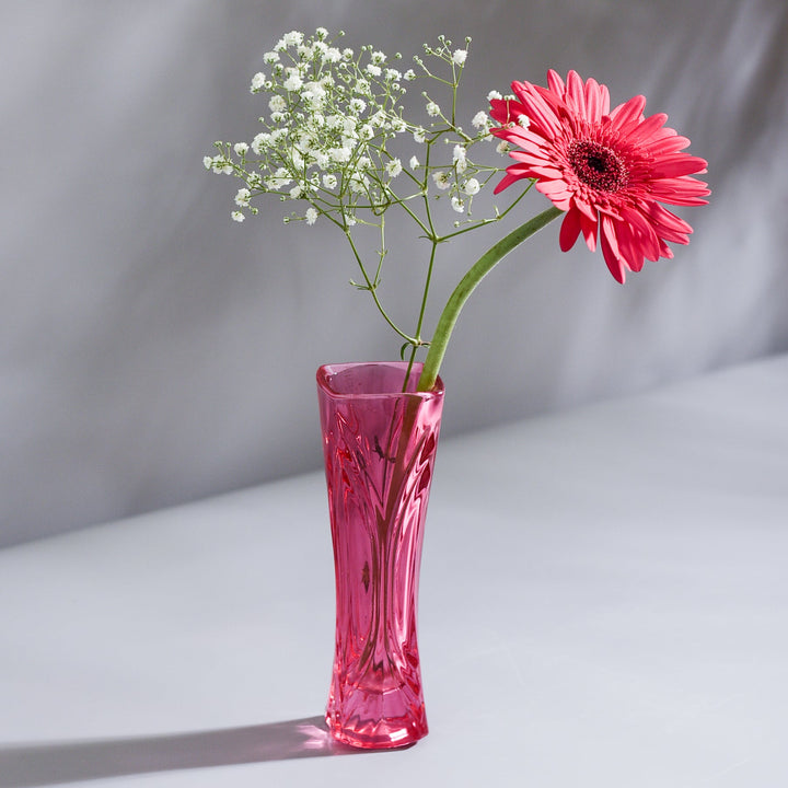 Ruby Pink Glass Vase