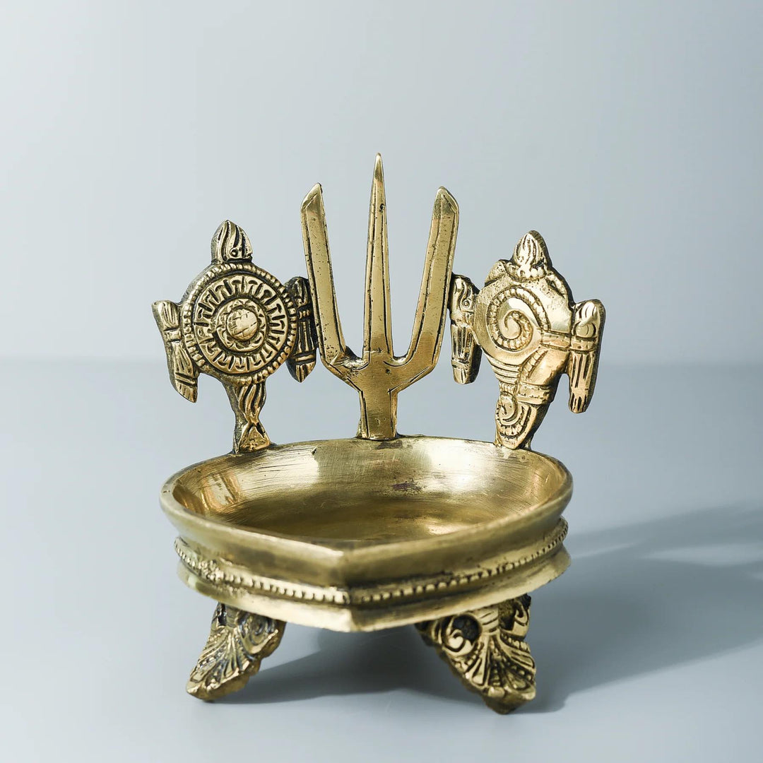 Shanku Chakra Brass Diya
