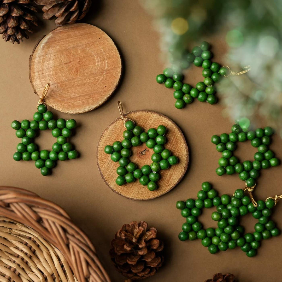 Spruce Green Star Ornament (Set of 6)