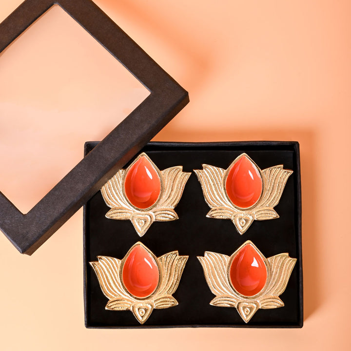 Swarna Lotus Diyas (Set Of 4)