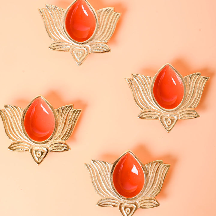 Swarna Lotus Diyas (Set Of 4)