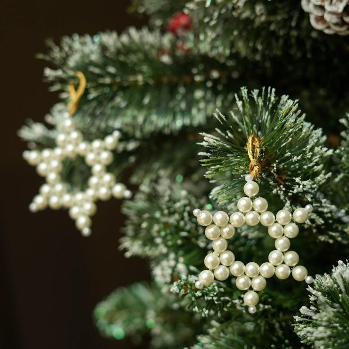 White Pearl Star Ornament (Set Of 6)