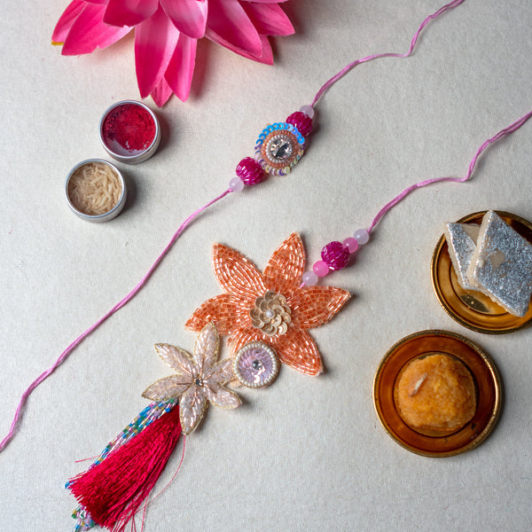 Sitara Phool Couple Rakhi
