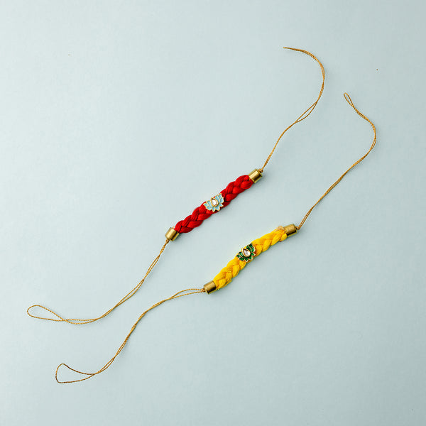 Kesar Gulal Dhaaga - Set of 2 Rakhis
