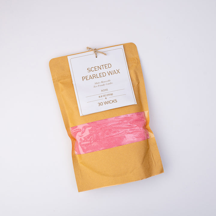 Scented Pearled Wax + 30 Wicks - Rose
