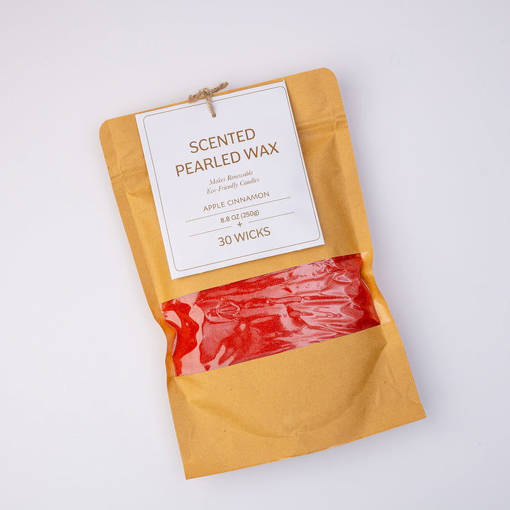 Scented Pearled Wax + 30 Wicks - Apple Cinnamon