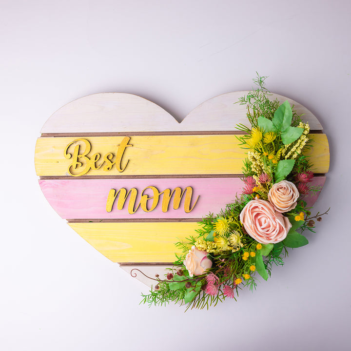 Best Mom Heart Wall Frame
