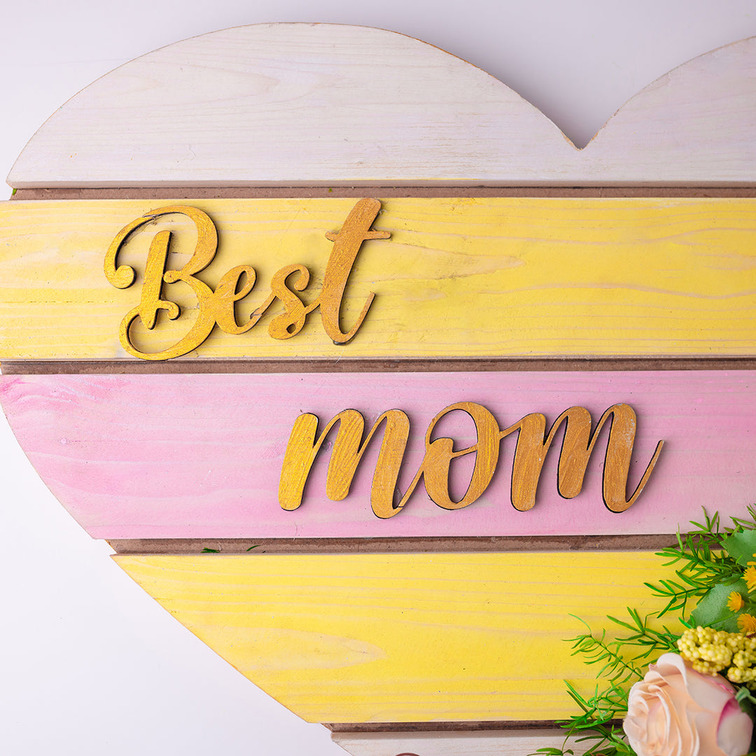 Best Mom Heart Wall Frame