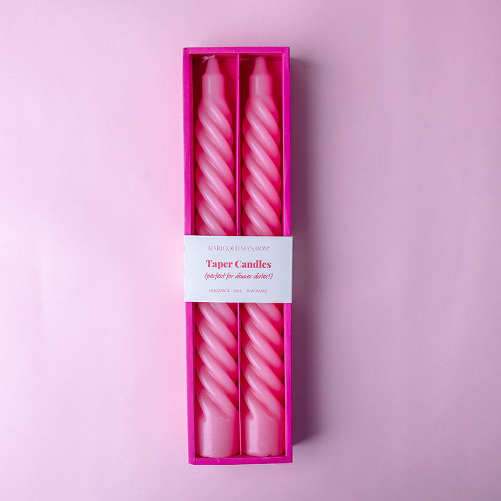 Forever Valentine Set of 2 Twisty Taper Unscented Candles