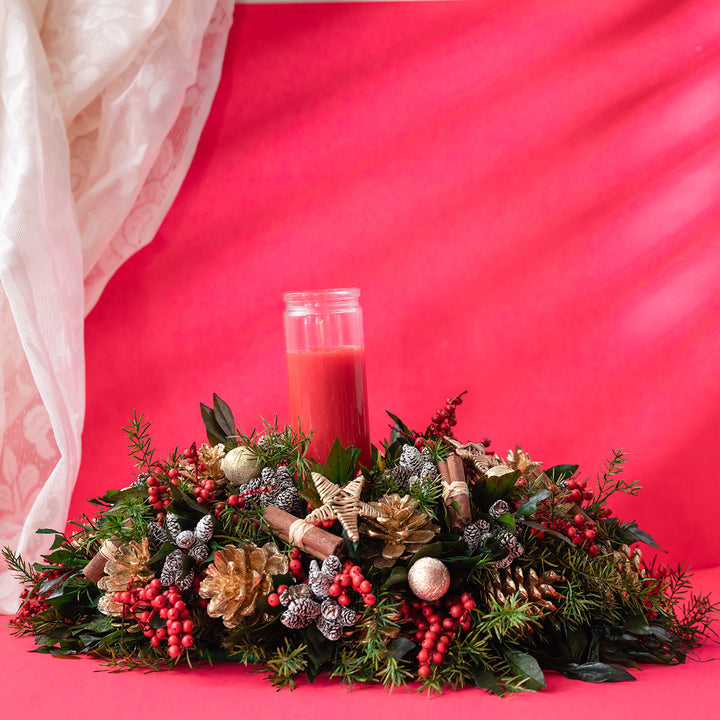 Winter Bloom Candle Centerpiece