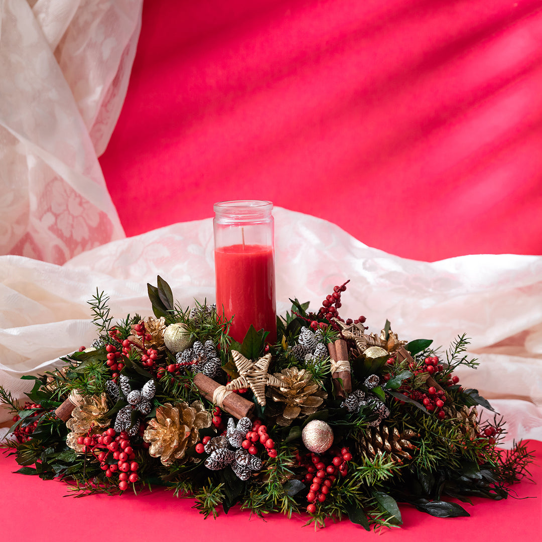 Winter Bloom Candle Centerpiece